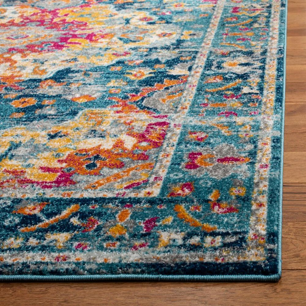 Safavieh Madison MAD154L 5&#39;3&quot; x 7&#39;6&quot; Teal and Fuchsia Area Rug, , large