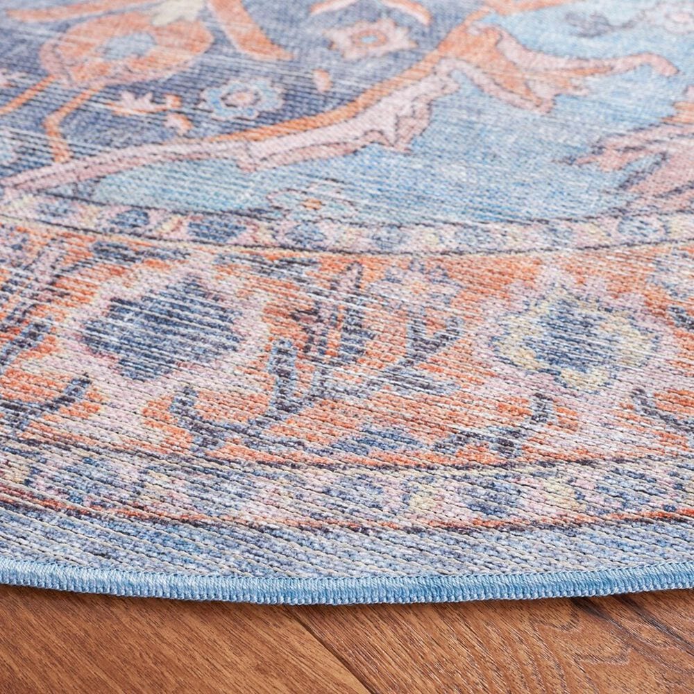 Safavieh Serapi 6&#39;7&quot; Round Blue and Orange Area Rug, , large