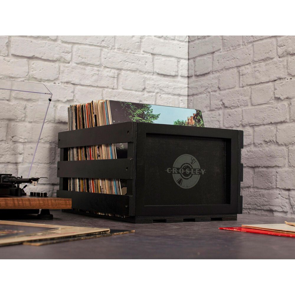 Crosley Furniture Record Storage Crate in Black NFM