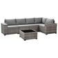 HOMLUX 6-Piece Outdoor Wicker Sectional Patio Furniture Set in Dark Gray, , large