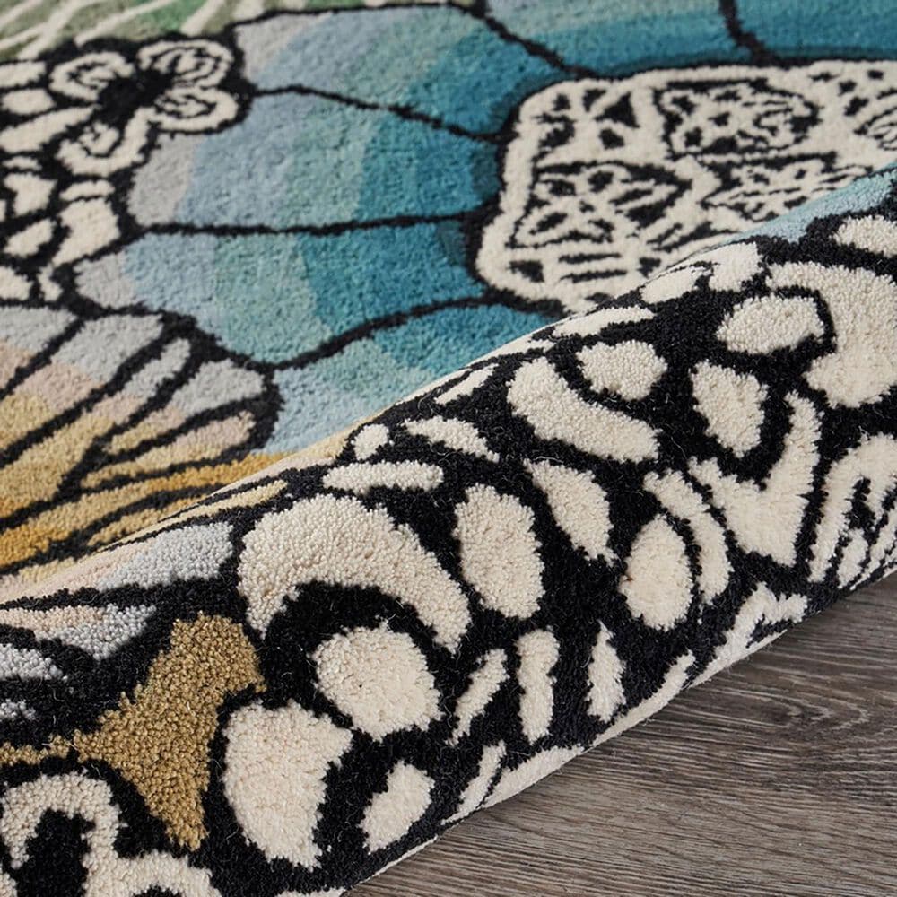 L&amp;R Resources Sinuous Winter Blossoms 6&#39; Scalloped Multicolor Area Rug, , large