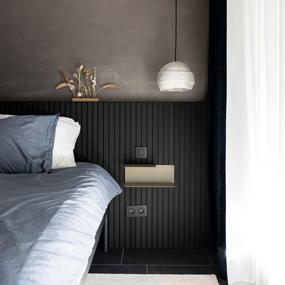 Paramount Matte Black and Black 11.8" x 109" Wall Panel, , large