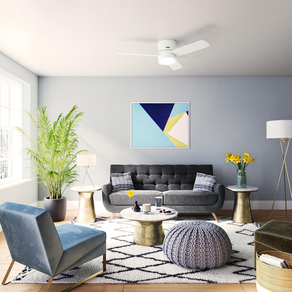 Hunter Minimus 52&quot; Ceiling Fan with LED Lights in Fresh White, , large