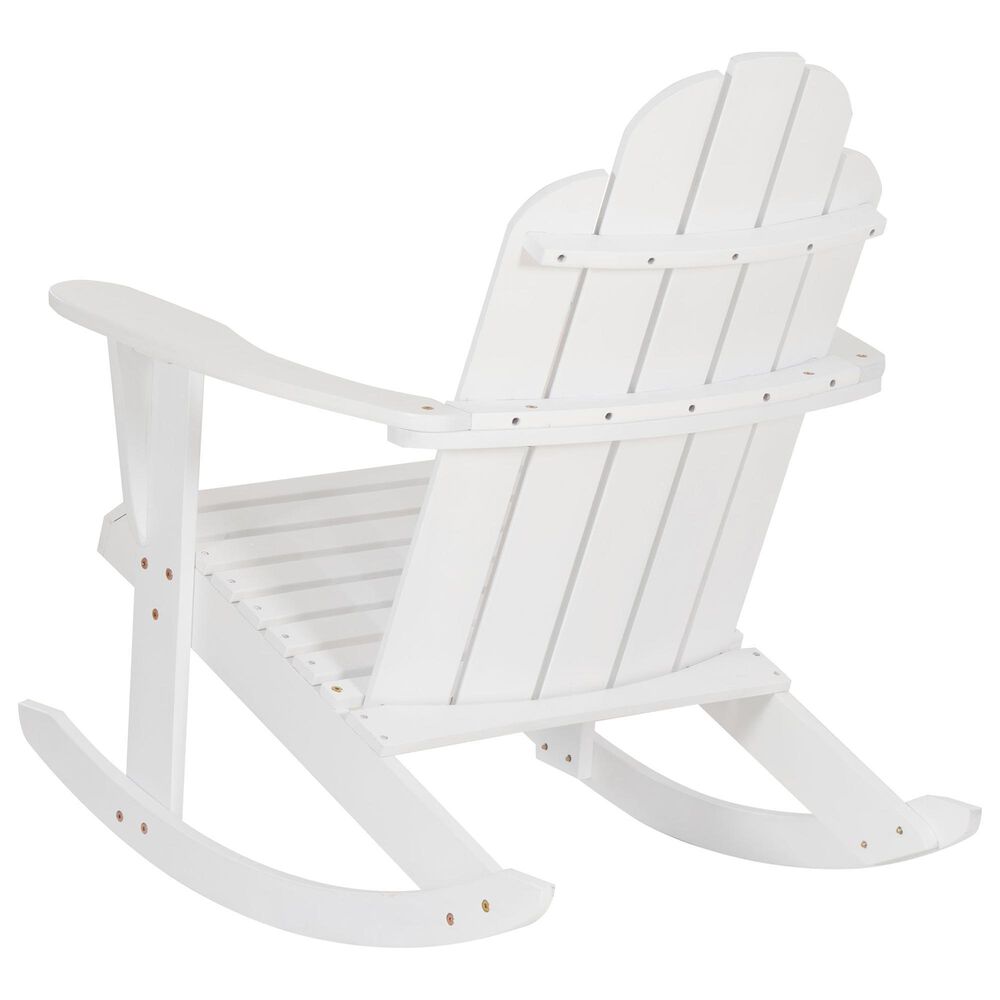 Linon Home Decor Adirondack Rocking Chair in White, , large
