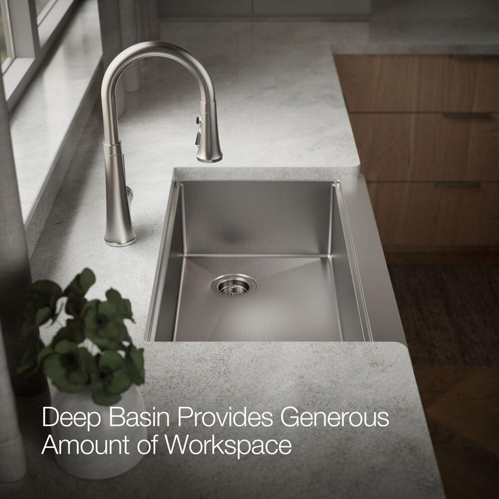 Kohler Strive 32.5" Undermount Single-Bowl Workstation Kitchen Sink in Stainless Steel, , large