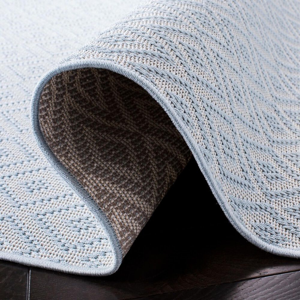 Safavieh Bermuda Geometric 2&#39; x 6&#39; Light Blue and Cream Indoor/Outdoor Area Performance Rug, , large