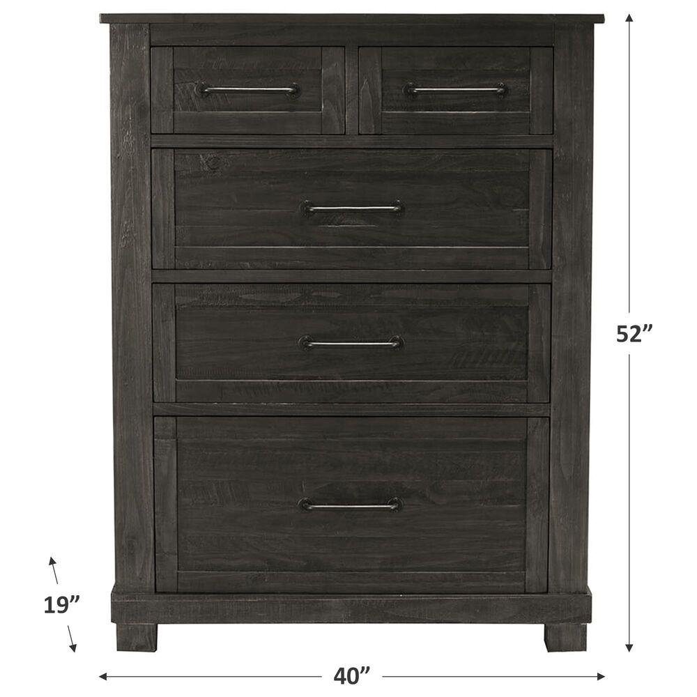 A-America Sun Valley 5 Drawer Chest in Charcoal, , large