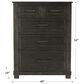 A-America Sun Valley 5 Drawer Chest in Charcoal, , large
