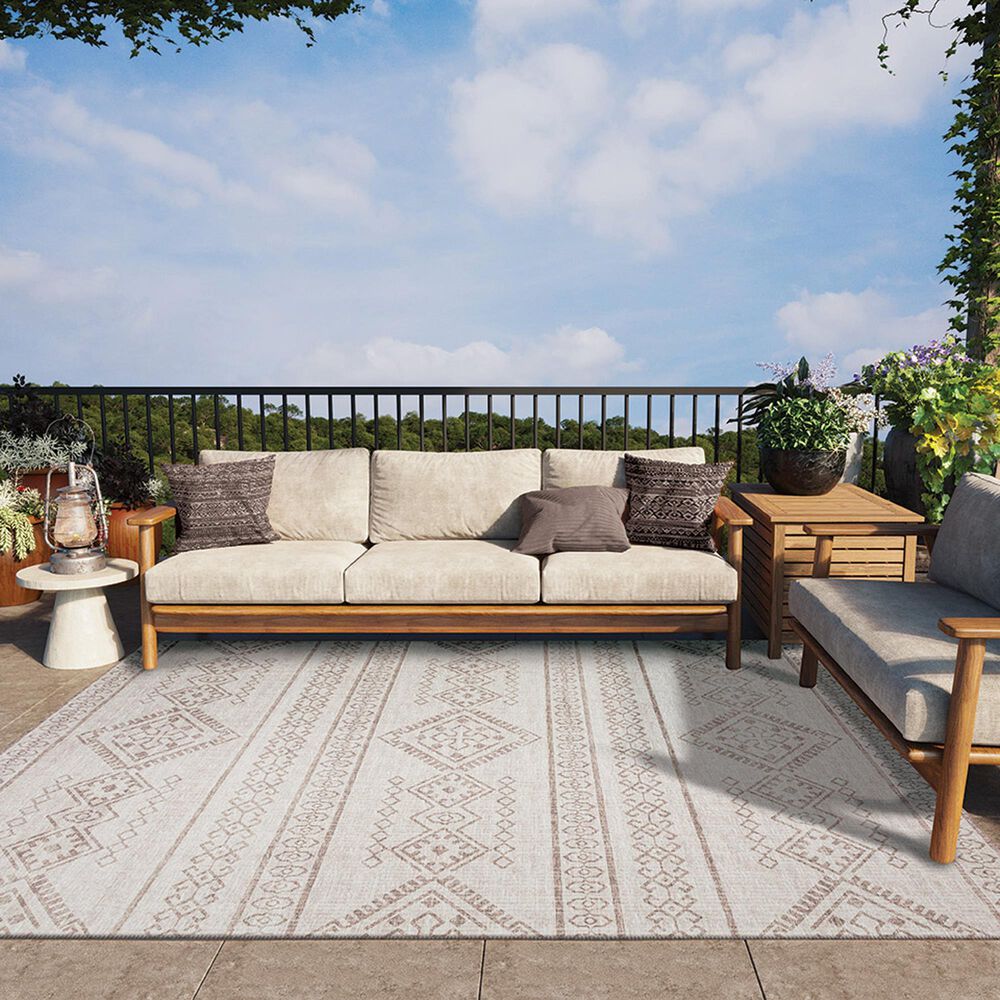 Dalyn Rug Company Sedona Southwestern 3&#39; x 5&#39; Putty Indoor/Outdoor Area Performance Rug, , large
