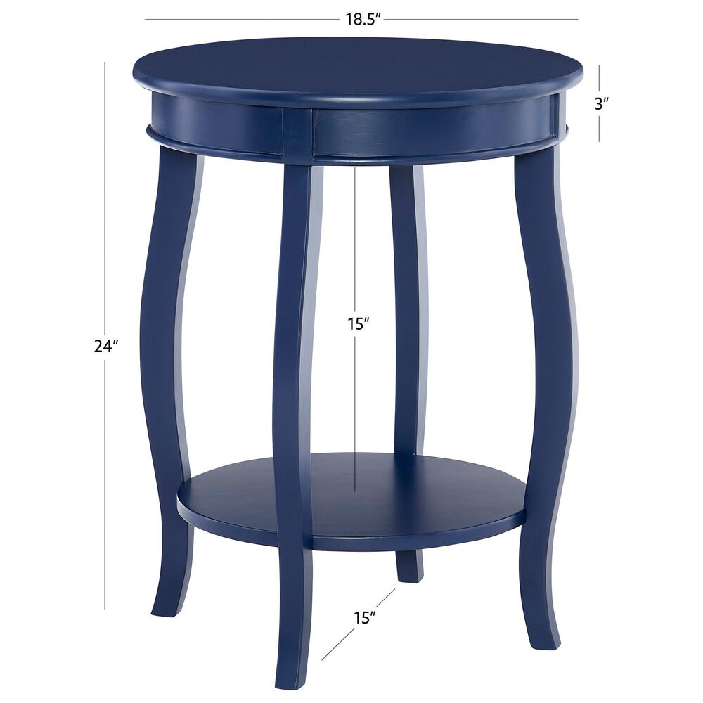 Linon Home Decor Rainbow Side Table in Navy Blue, , large