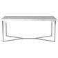 Walker Edison Luxe Coffee Table in White and Chrome, , large
