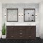 Lexora Home Dukes 72" Double Bathroom Vanity in Espresso with 2 cm White Cultured Marble Top and Rectangular Sinks, , large