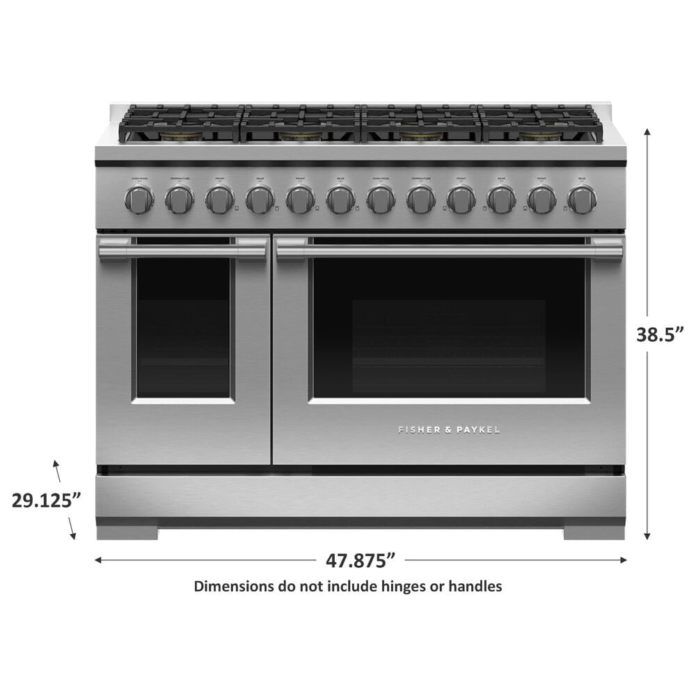 Fisher &amp; Paykel 48&quot; Freestanding Natural Gas Range with 8 Burners in Stainless Steel, , large
