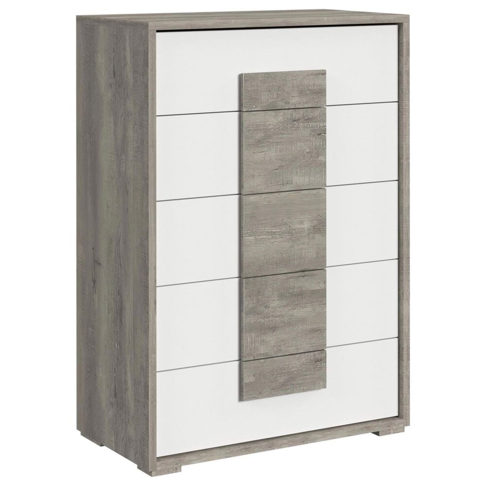 Mayberry Hill San Matteo 4-Piece Twin Bedroom Set in Ash Grey and White, , large