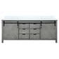 Lexora Home Marsyas 80" Double Bathroom Vanity in Ash Grey with 2 cm White Cultured Marble Top and Rectangular Sinks, , large