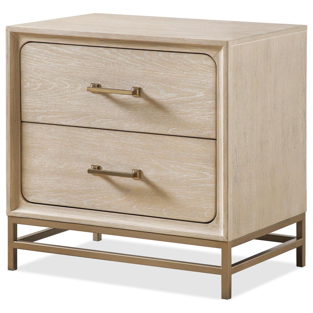 Furniture of America Sandnes 2-Drawer Nightstand in Light Oak and Gold, , large