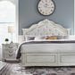 Ashley Montelaine King Upholstered Panel Bed in Antique White, , large