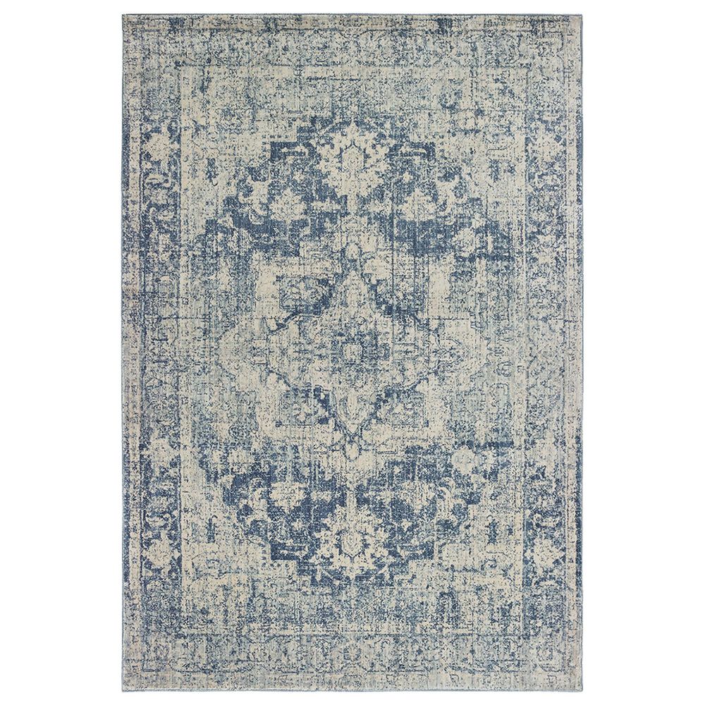 Oriental Weavers Pandora 70E 9"10" x 12"10" Ivory and Blue Area Rug, , large