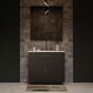Lexora Home Abbey 36" Single Bathroom Vanity in Black Oak with 2 cm White Quartz Top and Rectangular Sink, , large