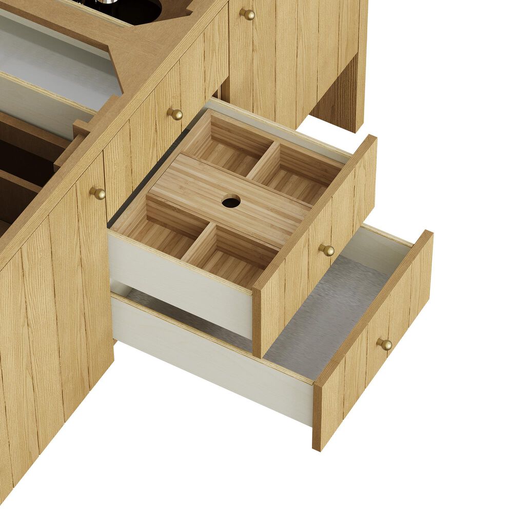 James Martin Vanities Hudson 60" Double Bathroom Vanity Cabinet in Light Natural Oak, , large