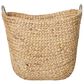 Maple and Jade Large Woven Storage Basket with Ring Metal Handles in Brown, , large