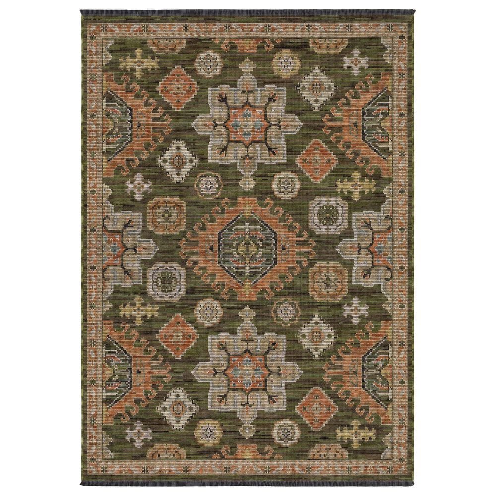 Oriental Weavers Legacy Green and Rust 6"7" x 9"6" Area Rug, , large