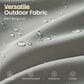 HOMLUX 15" Double-Sided Outdoor Market Umbrella with Sandbag Base and White LED Beads in Light Gray, , large