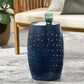 Hearth and Haven Lilac Outdoor Metal Side Table with Cylindrical Design in Dark Blue, , large