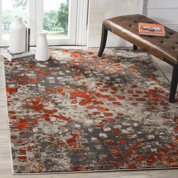 Safavieh Monaco MNC225H-3 3" x 5" Grey/Orange Area Rug, , large