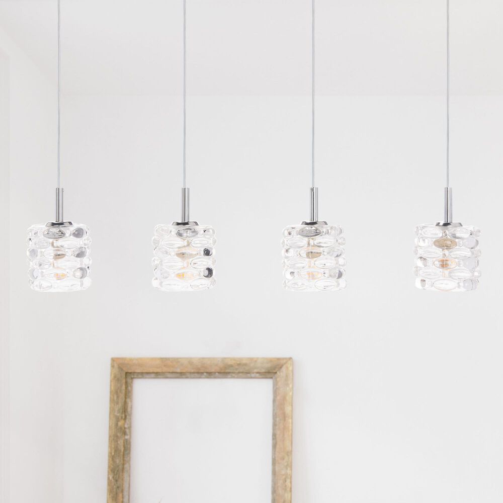 Safavieh Gannen Pendant Light in Silver/Clear, , large