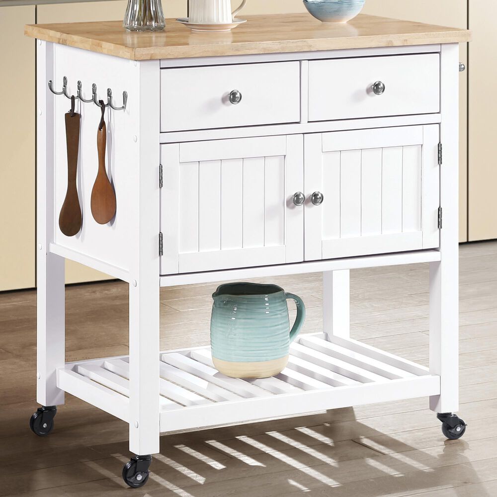 Valor Living Stirling Kitchen Cart in White, , large