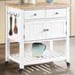Valor Living Stirling Kitchen Cart in White, , large