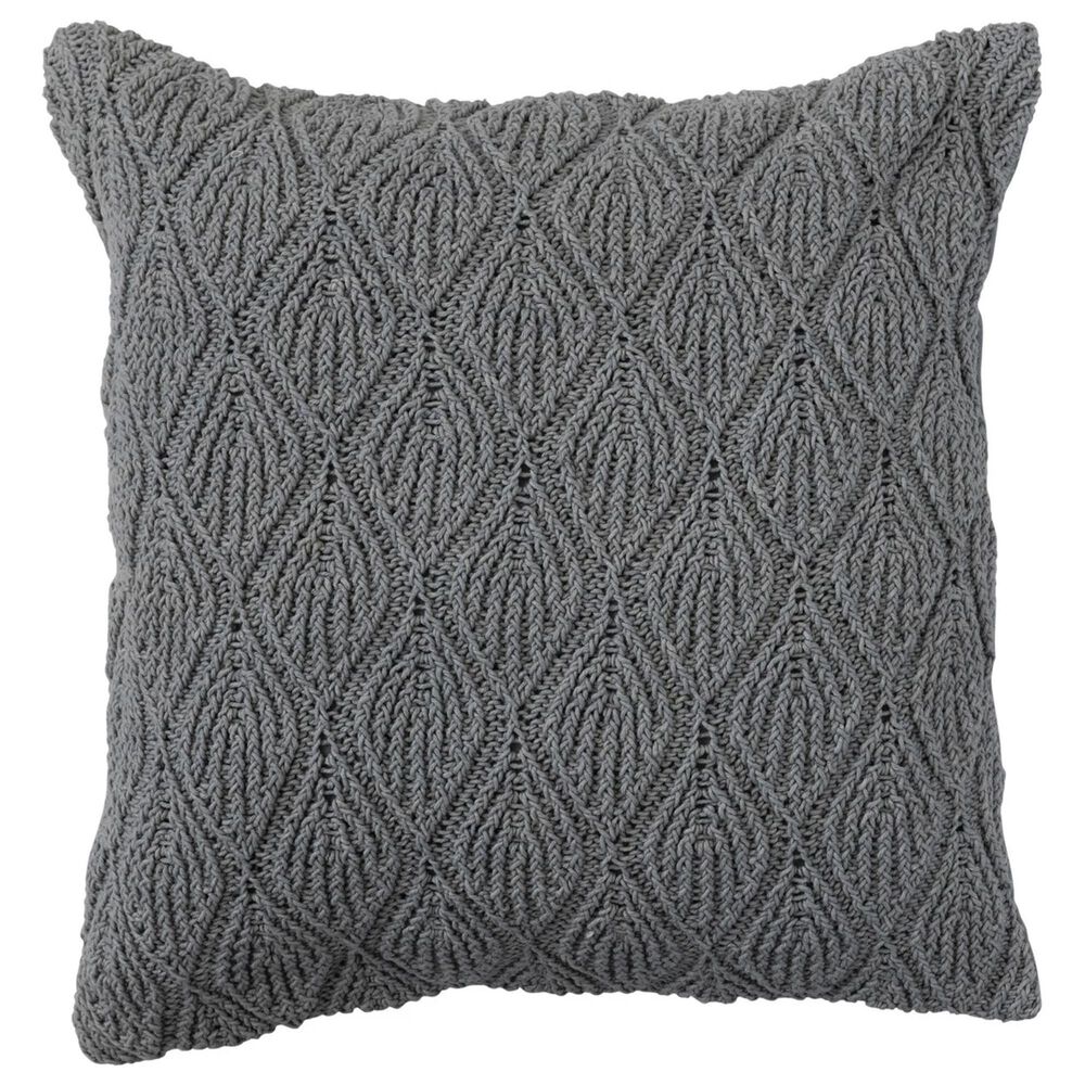 Teak Interiors 18" x 18" Throw Pillow with Diamond Pattern in Grey, , large