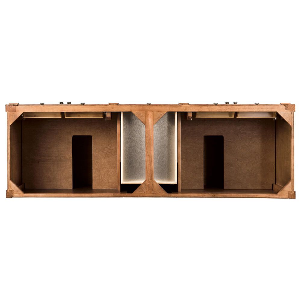 James Martin Vanities Brittany 72" Double Bathroom Vanity in Saddle Brown with 3 cm Eternal Jasmine Pearl Silestone Top, Rectangular Sinks and FreePower Wireless Charger, , large