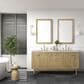 James Martin Vanities Laurent 72" Double Bathroom Vanity in Light Natural Oak with 3 cm Eternal Jasmine Pearl Quartz Top and Rectangular Sinks, , large