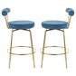 Lumisource Rhonda Counter Stool in Blue/Gold (Set of 2), , large