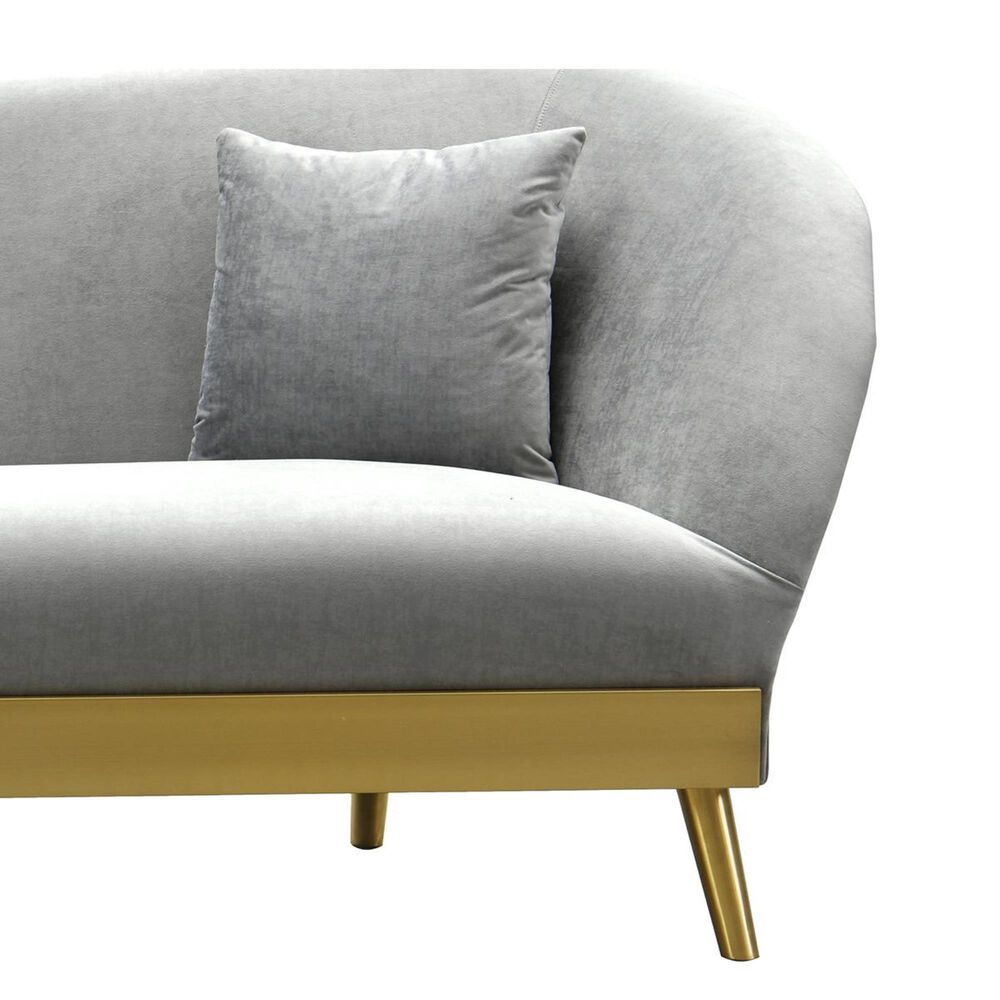 Tov Furniture Chloe Velvet Sofa in Grey | Nebraska Furniture Mart