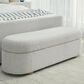Urban Home Kiki Upholstered Hinged Storage Bench in Cotton Ball, , large