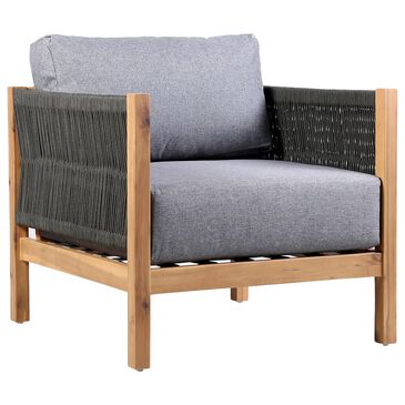 Blue River Sienna Patio Lounge Chair in Gray/Teak/Eucalpytus, , large