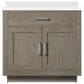 Lexora Home Abbey 36" Single Bathroom Vanity in Grey Oak with 2 cm White Cultured Marble Top and Rectangular Sink, , large