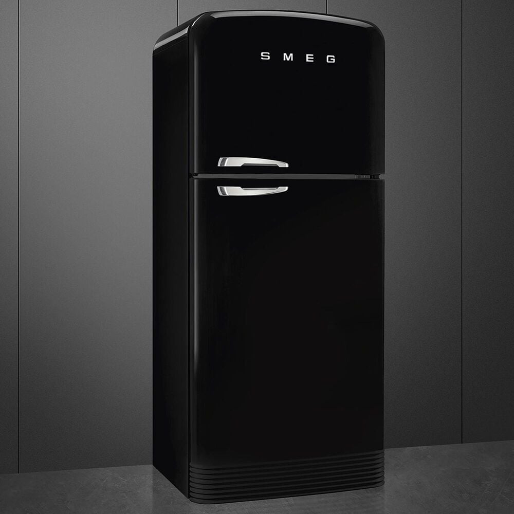 SMEG 19.28 Cu. Ft. Retro Top Freeze Refrigerator with Right Hinge in Black, , large