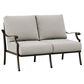 Tropitone Montreux Stationary Patio Loveseat in Blue Point Flax, , large