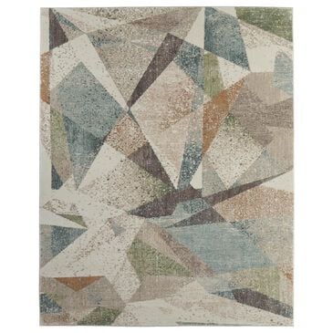 Feizy Eden Geometric Ivory and Multicolor 5" x 7"6" Area Rug, , large