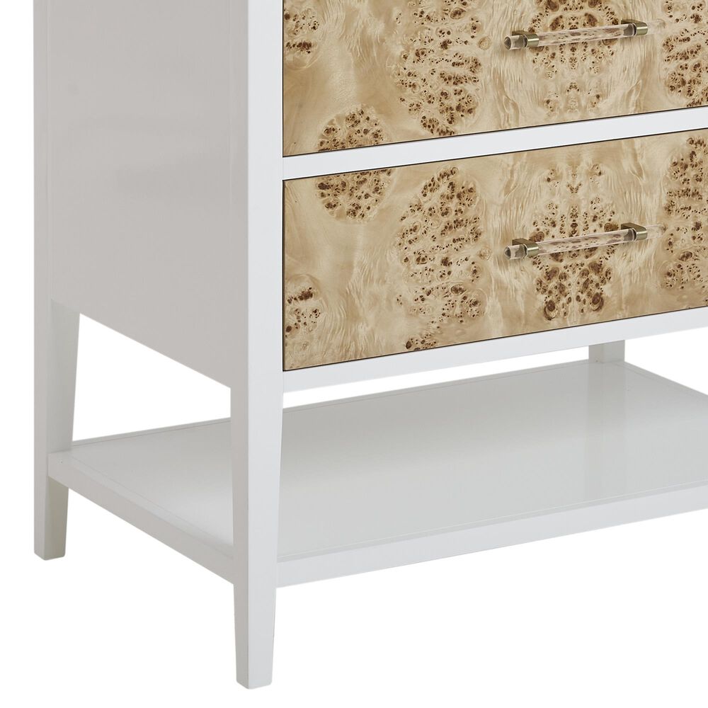 James Martin Vanities Olena 36&quot; Single Vanity in Light Mappa Burl and Polished White with 3 cm White Zeus Quartz Top, , large