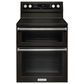 KitchenAid 30" Electric Double Oven Convection Range in Black Stainless, , large