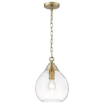 Golden Lighting Ariella Small Pendant in Brushed Champagne Bronze with Clear Hammered Glass, , large