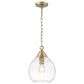 Golden Lighting Ariella Small Pendant in Brushed Champagne Bronze with Clear Hammered Glass, , large