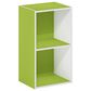 HOMLUX 2-Tier Open Shelf Bookcase in Green and White, , large