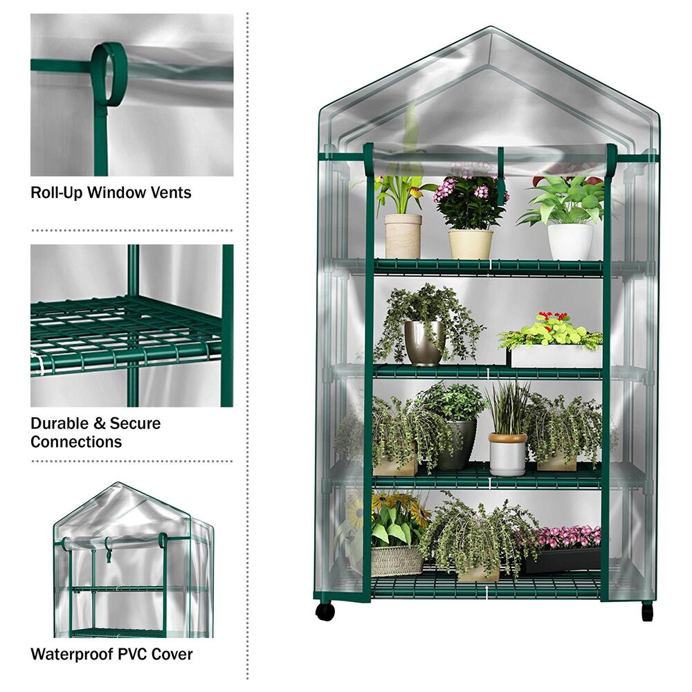 Timberlake 4-Tier Portable Greenhouse in Green, , large