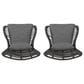 Hearth and Haven Tapscott Patio Club Chair with Dark Gray Cushion in Grey (Set of 2), , large